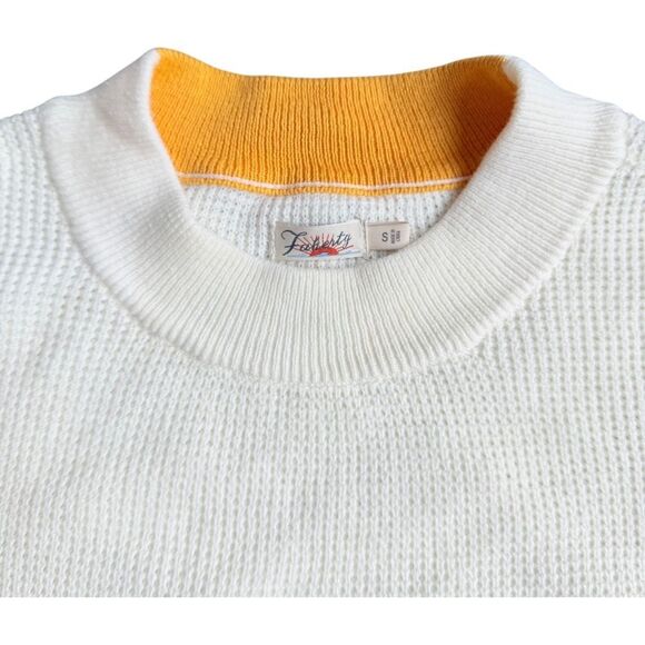 Faherty Throwback Striped Sleeve Sweater small - Picture 3 of 5